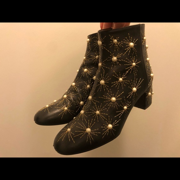 Black Brooklyn Pearl/Embroidered Boots - Picture 3 of 7